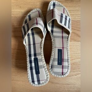 Burberry Checkered Beige Slide espadrille Sandals